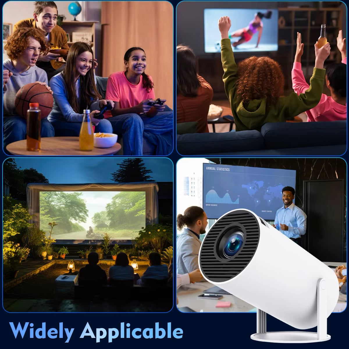 4K Full 3D Projector | Android 11, 200 ANSI Lumens, Dual WiFi 6 & Bluetooth – Home Theater Experience