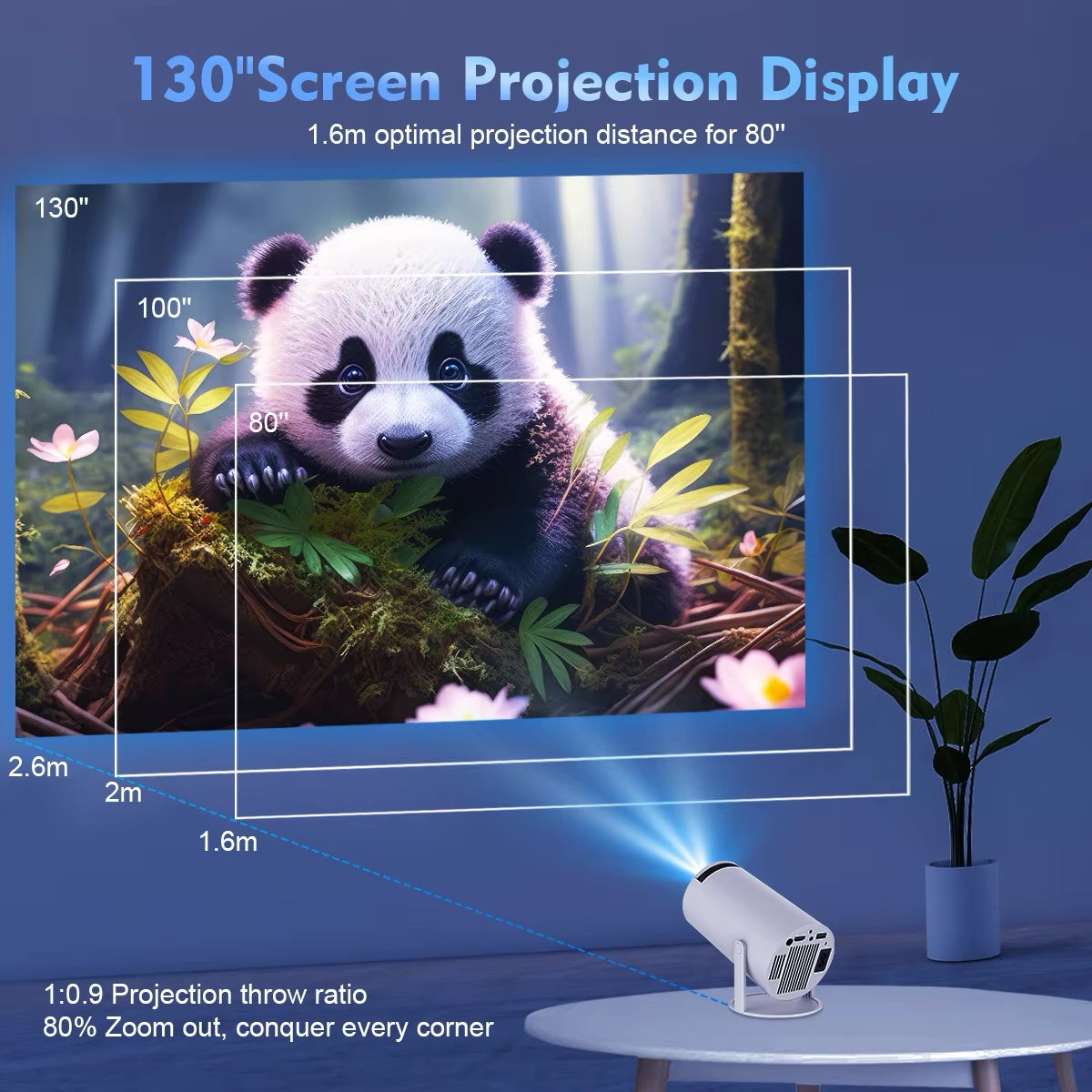 4K Full 3D Projector | Android 11, 200 ANSI Lumens, Dual WiFi 6 & Bluetooth – Home Theater Experience