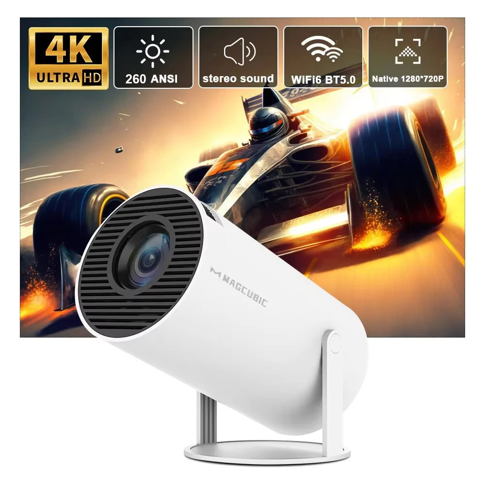 4K Full 3D Projector | Android 11, 200 ANSI Lumens, Dual WiFi 6 & Bluetooth – Home Theater Experience